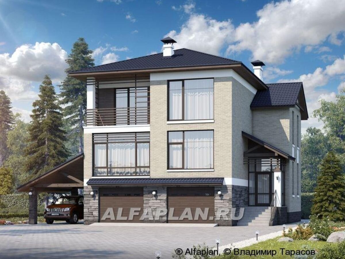 НА СЛАЙД-ШОУ 4 ФОТО: Проект загородного дома "Линия горизонта" 405а 