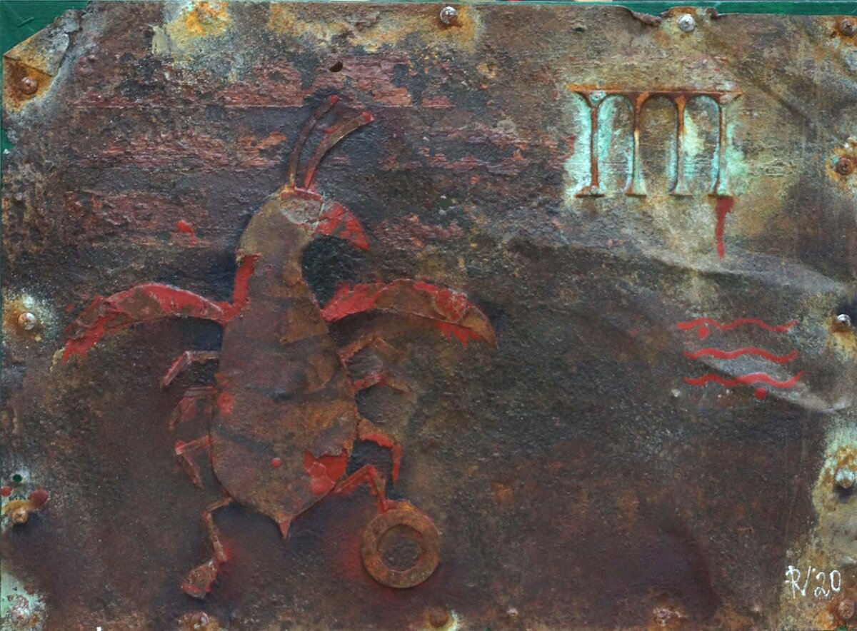 Ремезов Виктор ЖЖ 40х54 железо акрил 2020 г