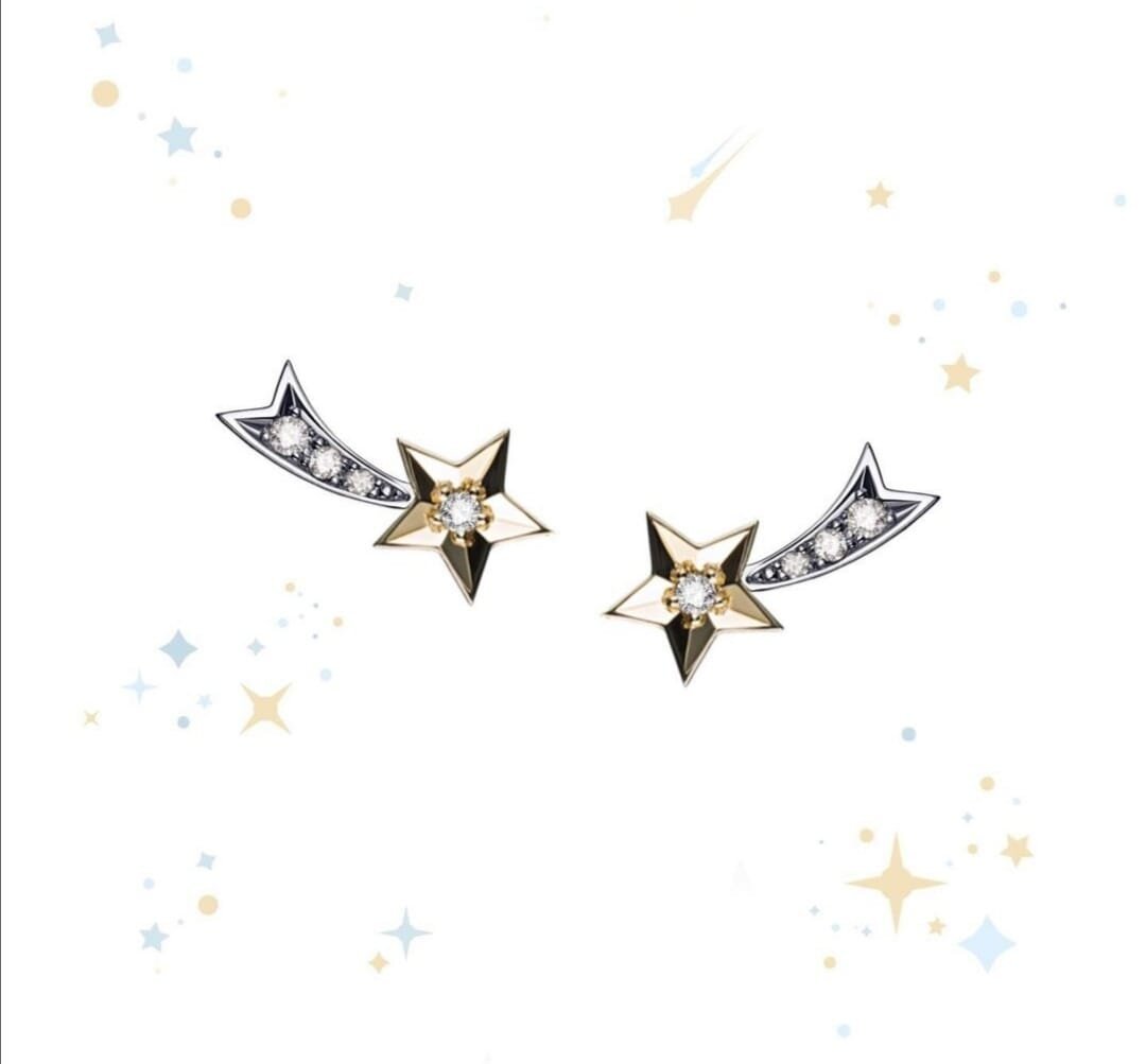 Белое и жёлтое золото, бриллианты, белый родий