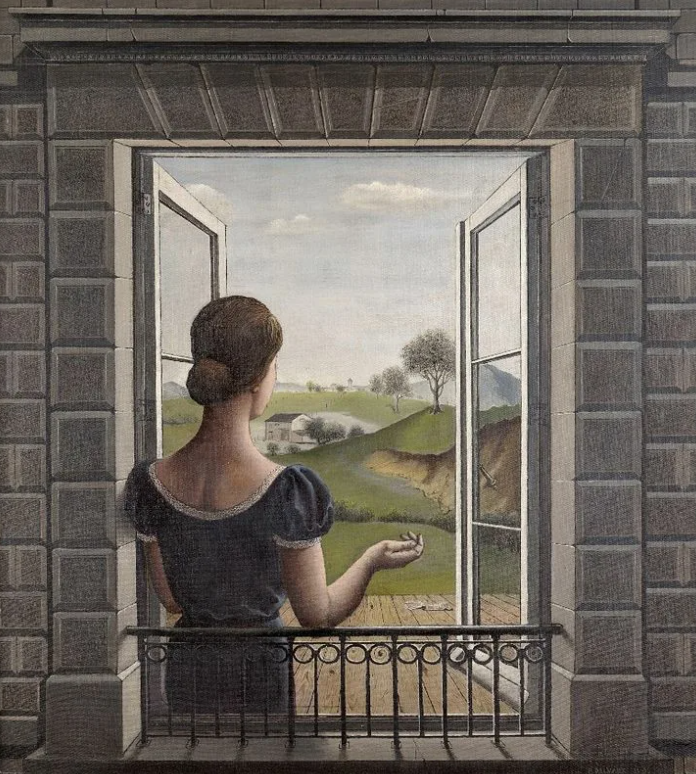 Картина Поля Дельво "La fenetre". Эта женщина словно тоже спрашивает: Пуркуа ла фенетр? 😁Почему окно все-таки женского рода?