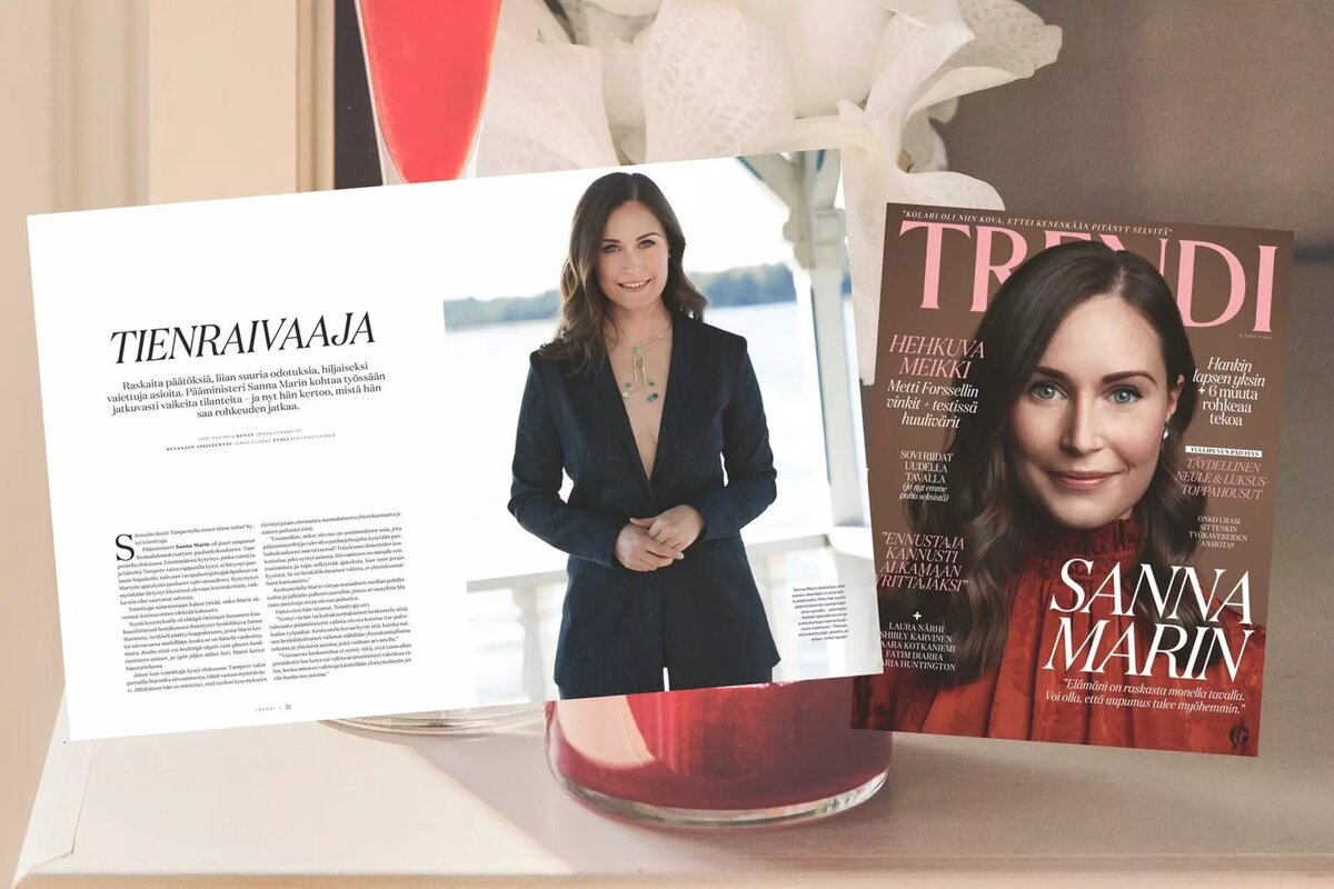 Фото Санны Марин в журнале Trendi. Источник: a-lehdet.com