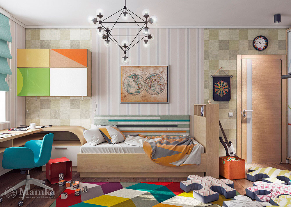 Нестандартная идея для маленькой детской комнаты