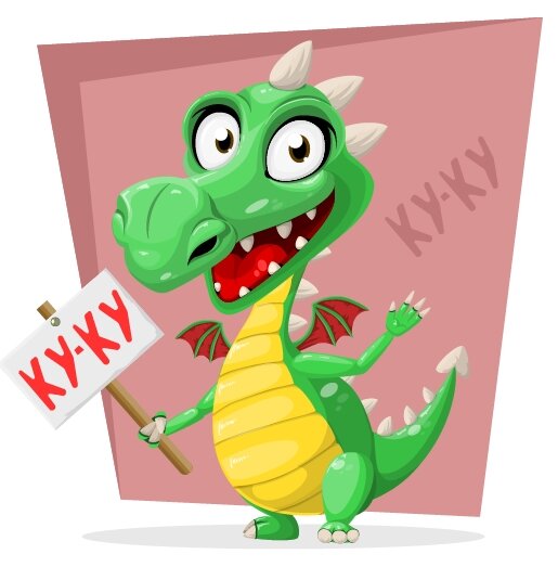 Динозаврика взял с pixabay.com, а надпись ку-ку добавил с помощью Иллюстратора!
