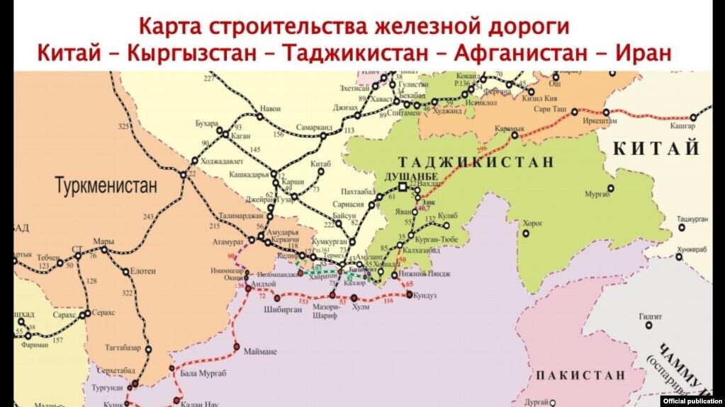 Карта железных дорог средней азии