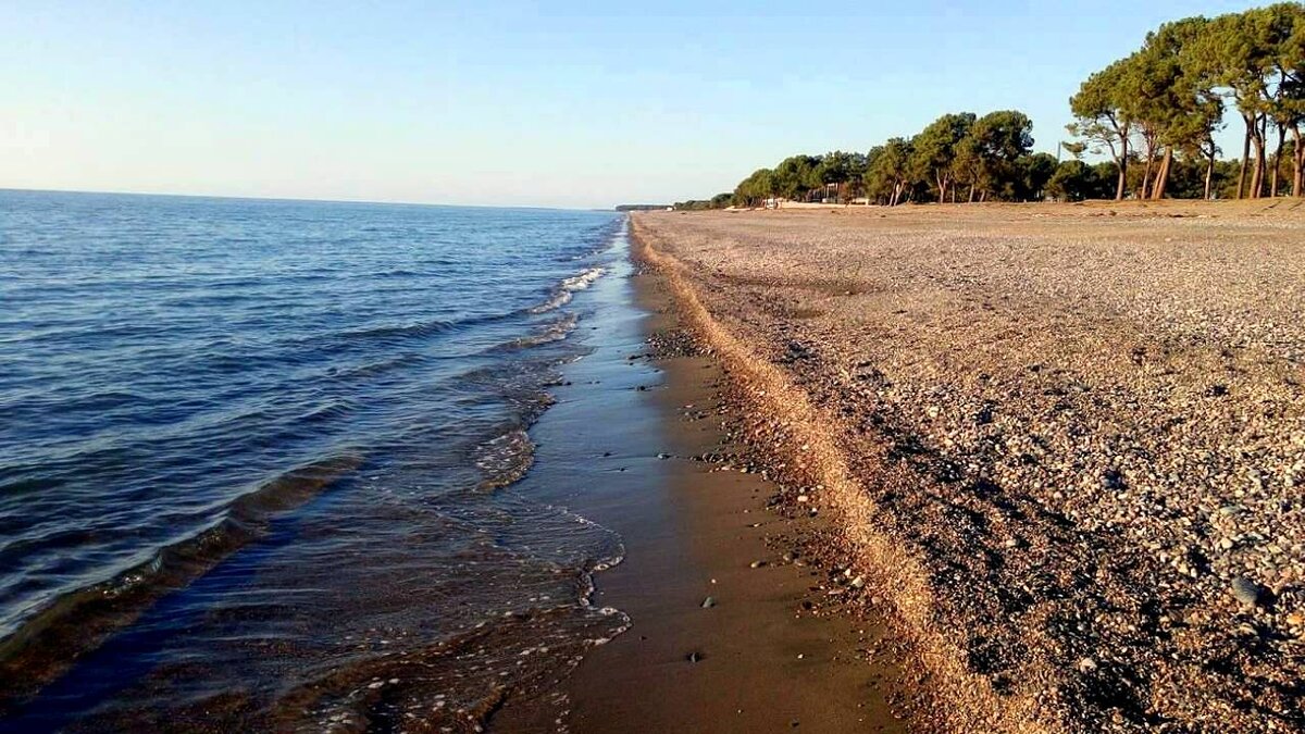 Грузия кобулети города и пляжа кобулети