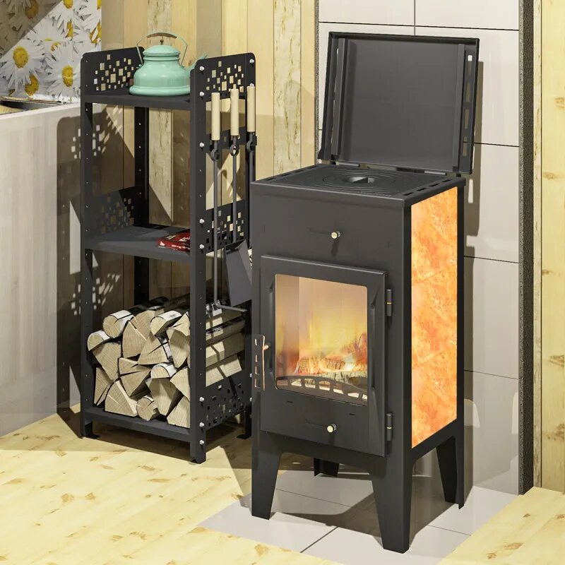 Данная печь легка в эксплуатации и монтаже. А растапливания печи составляет совсем немного времени, так как печь не требуется много дров. 