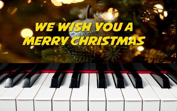 Играем на пианино  рождественскую песню «We Wish You a Merry Christmas»