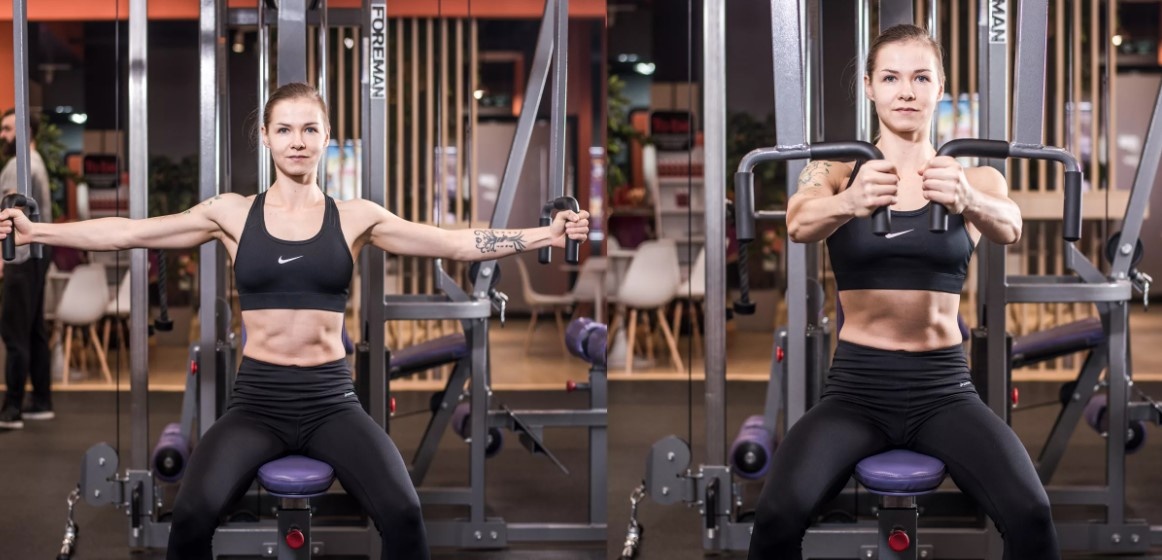 Техника выполнения сведения рук в тренажере Бабочка. Техника в спорте очень важна, так как без техники  можно получить травму