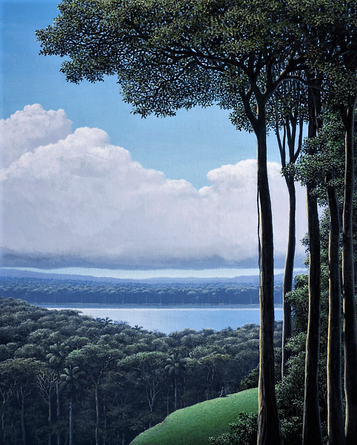 «Лагуна с холма», 1995, акрил на льне