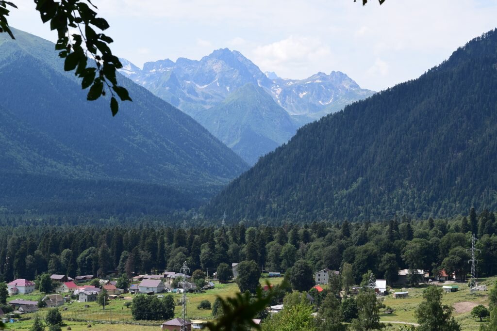 Посёлок Архыз. Начало маршрута. 