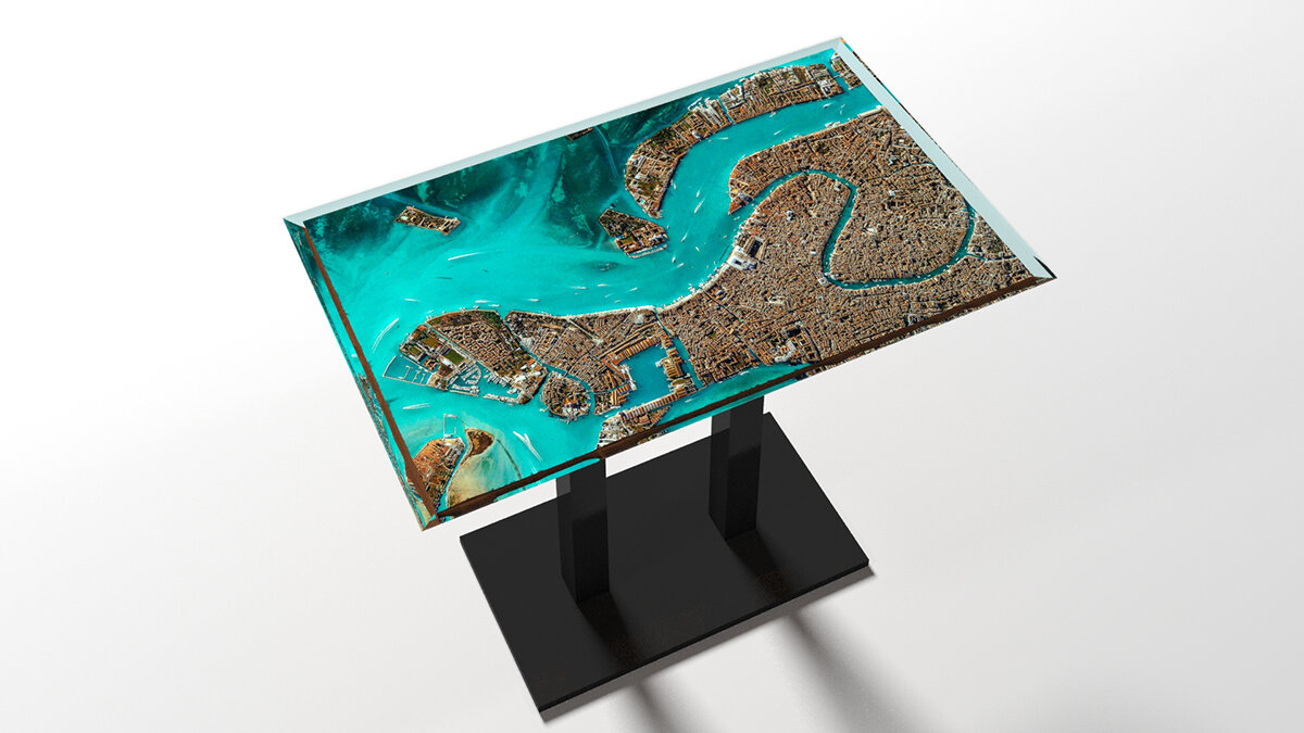 Столы из эпоксидной смолы с 3D миниатюрами внутри. 3D-ECO.RU