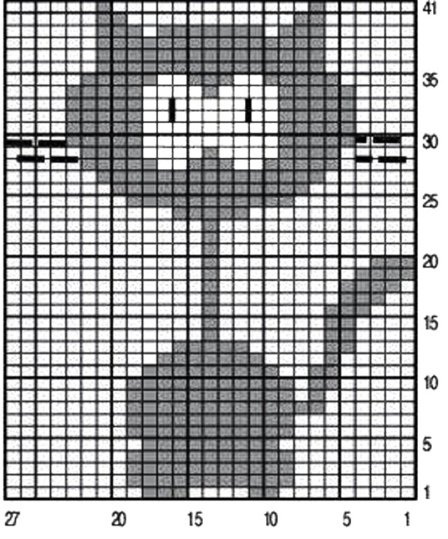 Схема вязания спицами рисунка кошки