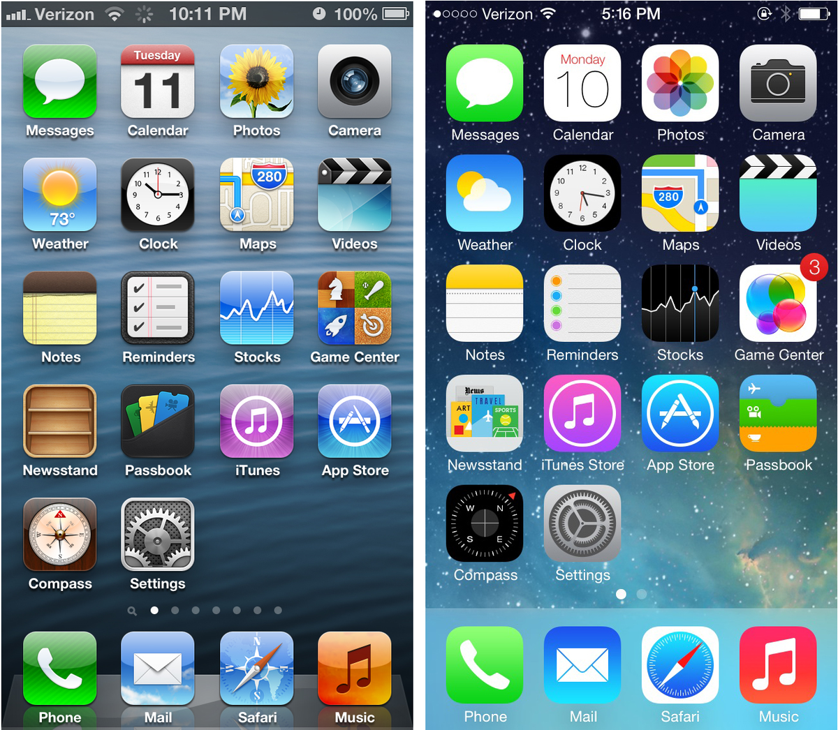 iOS 6 и iOS 7