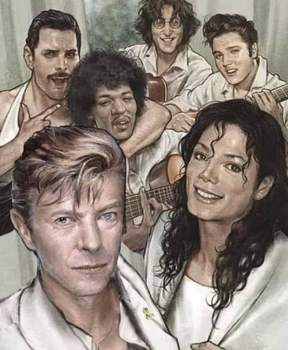 Крутость этого фото просто зашкаливает 📈 хотя мне по душе только двое из этих легендарных музыкантов и не только♥️