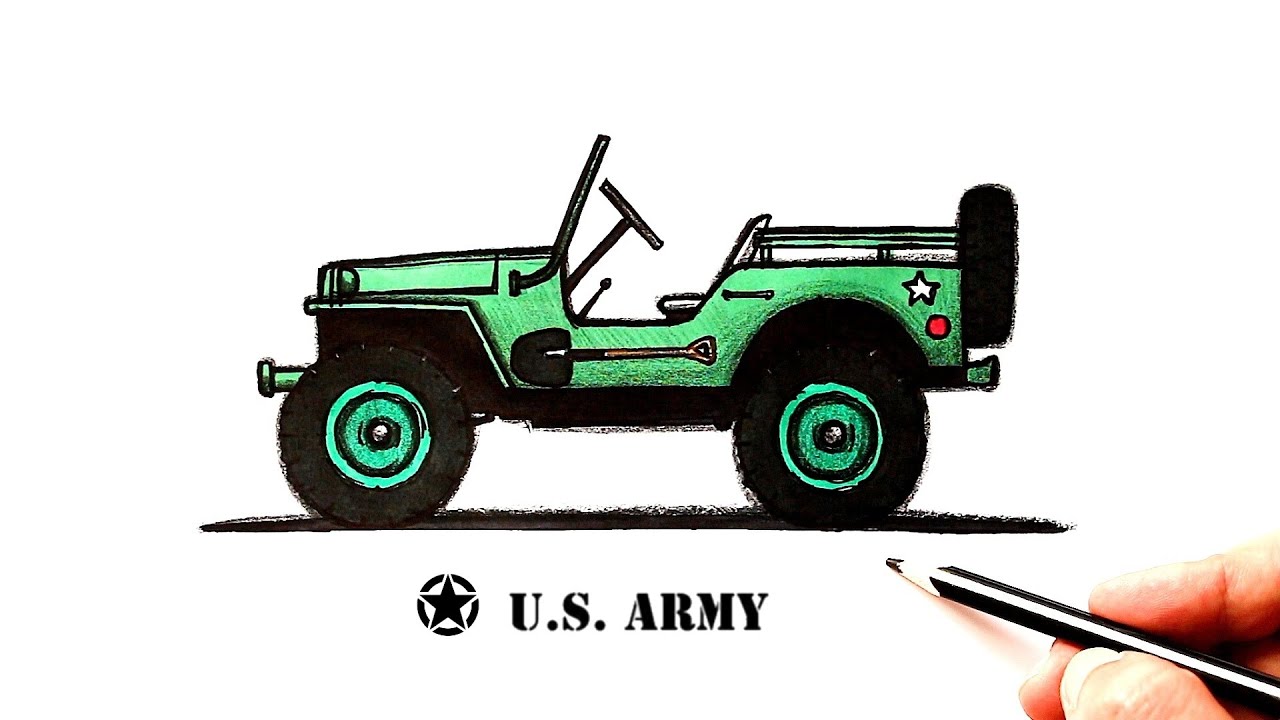 Как нарисовать Военный Джип | Jeep art