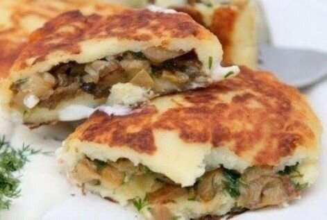 Зразы картофельные с грибами