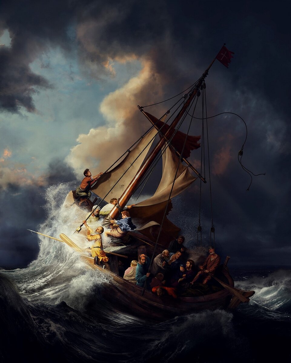 "Христос во время шторма на море Галилейском" Рембрандт, 1633 г