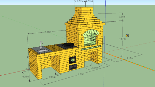 Барбекю из кирпича, порядовка своими руками, чертежи, фото