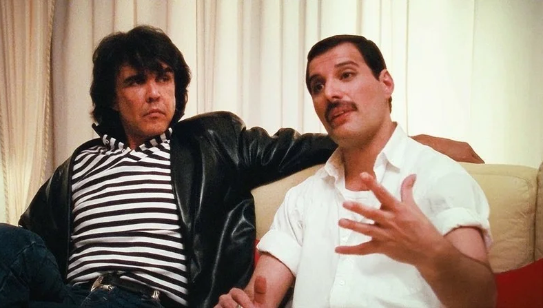 Дэйв Кларк и Фредди Меркьюри во время интервью в 1986 году