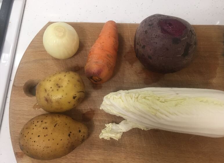 Продукты для приготовления борща из расчёта на трехлитровую кастрюлю