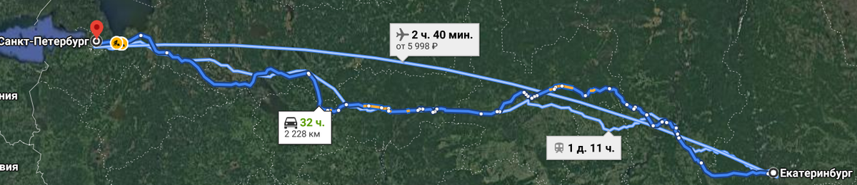 Наш изначальный маршрут. 