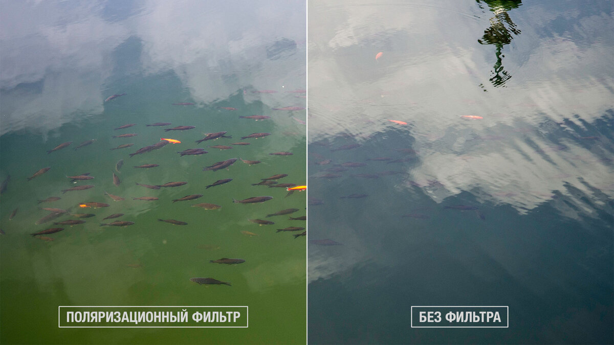 Эффект поляризации на воде