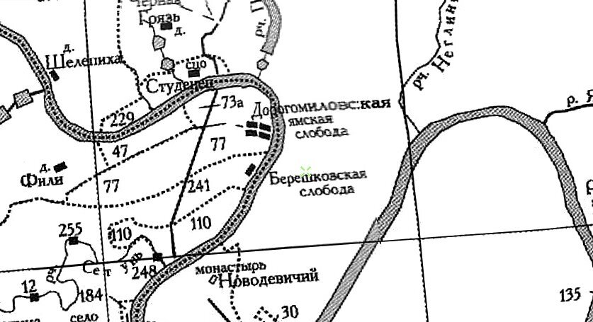 Карта уездных земель Московской губернии 1770 года.