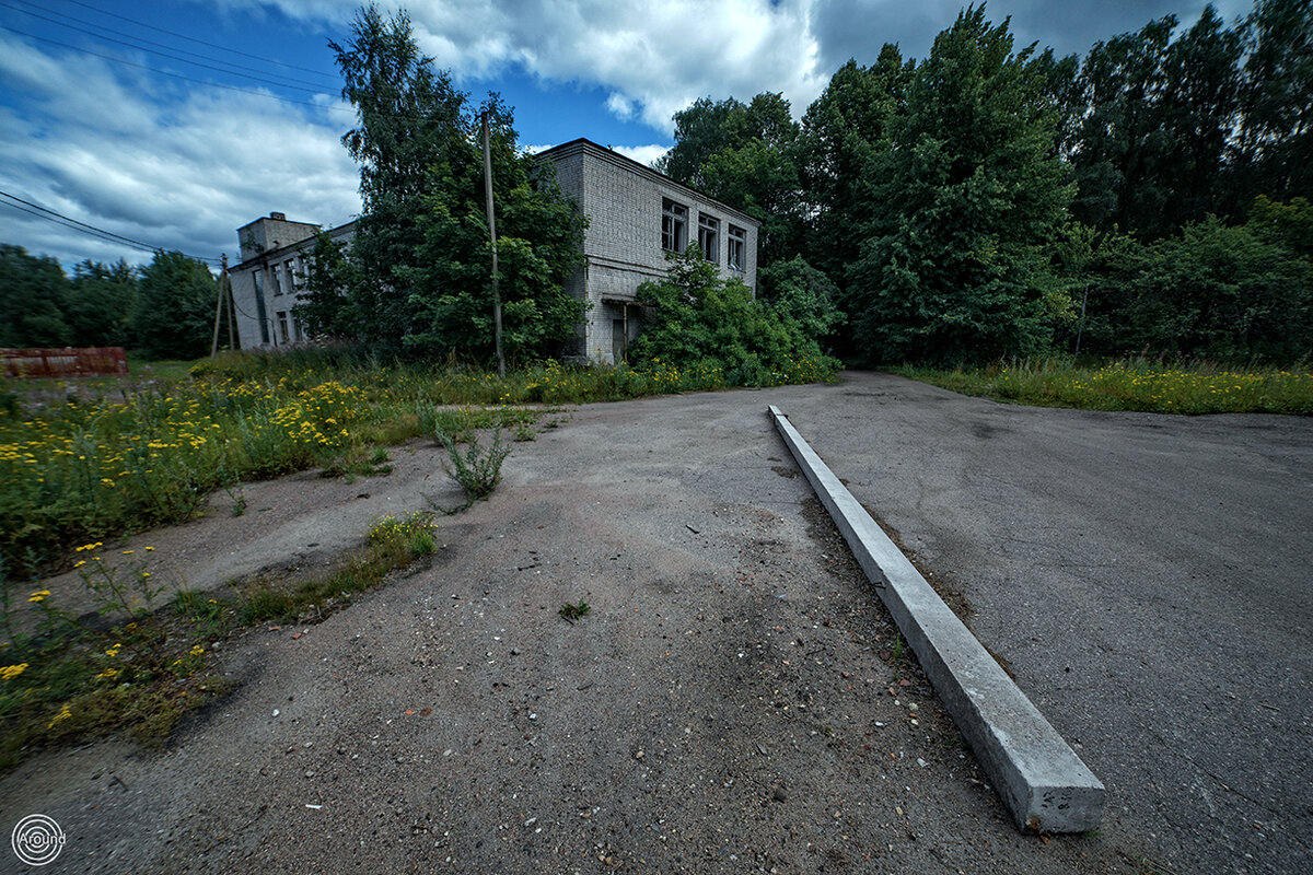 Вот она типовая сельская школа , в кустах прячется.