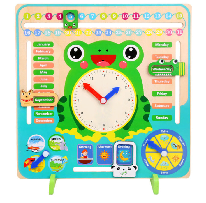 Вот такая забавная лягушка научит вашего ребенка месяцам, погоде, дням недели, времени года, времени суток на английском языке