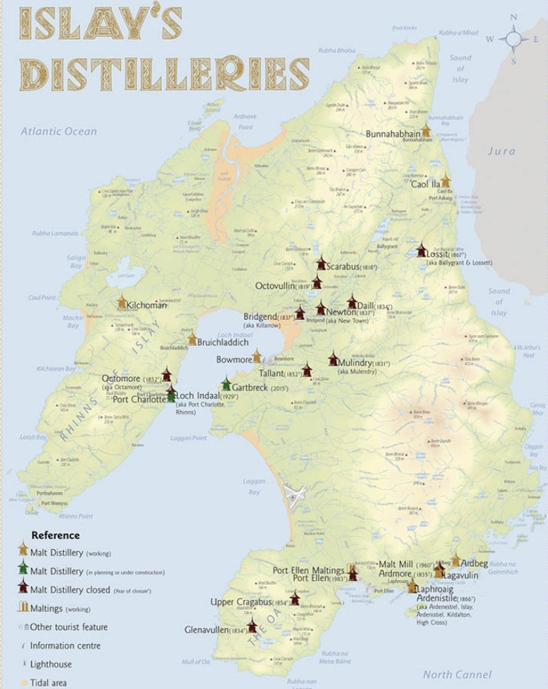 Карта острова Islay.