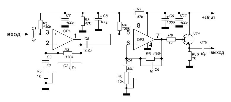 Tl072 datasheet схема включения