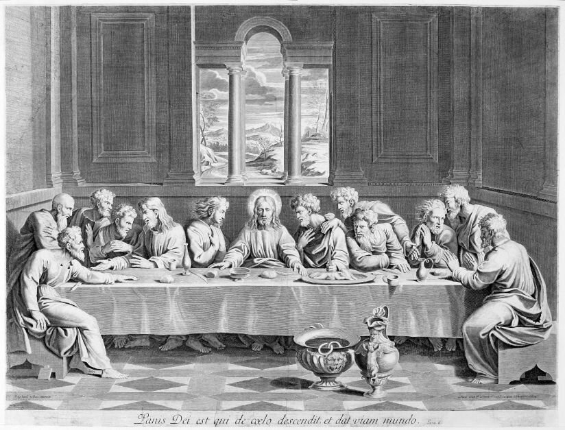 Гравюра, о которой спрашивает читатель: Пьер Древе (1663-1738). Тайная вечеря. Начало XVIII века. Ирбитский государственный музей изобразительных искусств (Свердловская область)