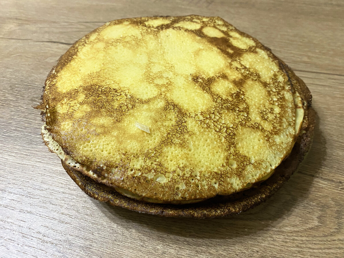 Тонкие блины без глютена с рисовой и кукурузной мукой 50/50