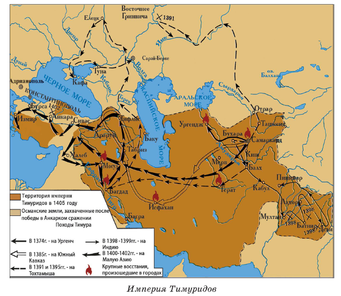 Походы тимура карта