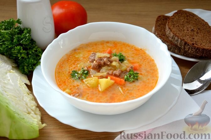 Суп с рисом, картофелем и мясом