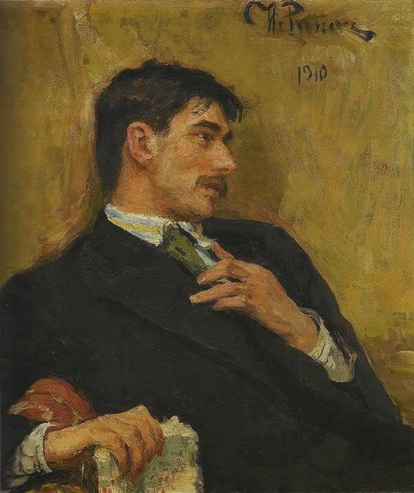 Портрет Корнея Чуковского кисти И. Е. Репина, 1910 год