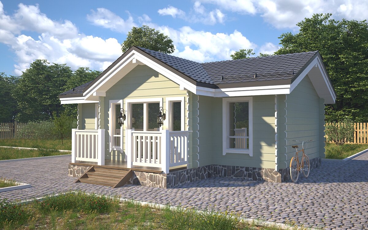 Каркасный дом из минибруса 5,5х9 м