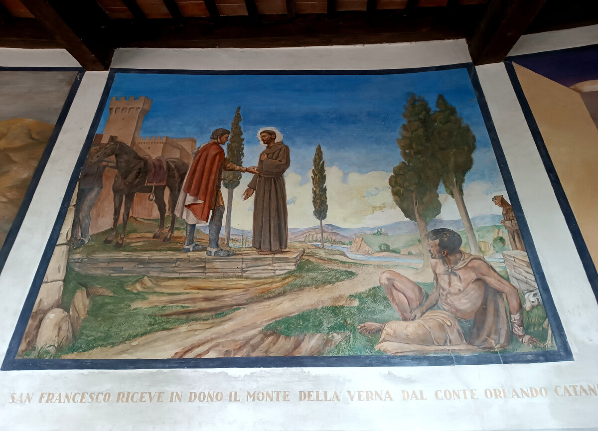 Святой Франческо получает монте делла Верния в подарок от графа Орландо Катани.