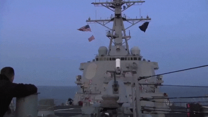 Пуск КР BGM-109 "Tomahawk" (анимация).