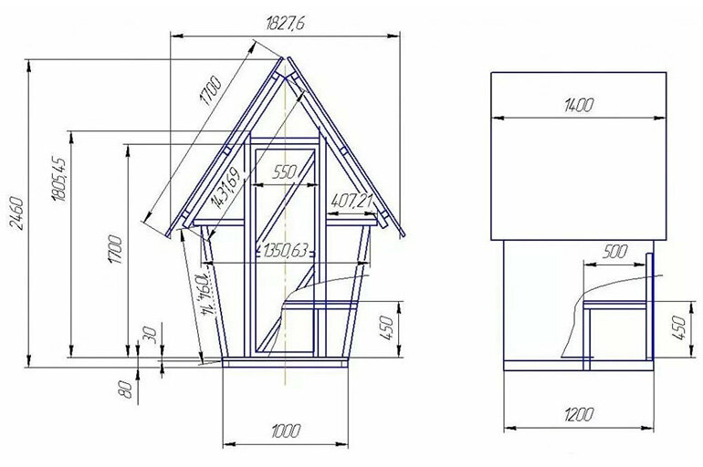 Строим дачный туалет: проекты, чертежи, размеры