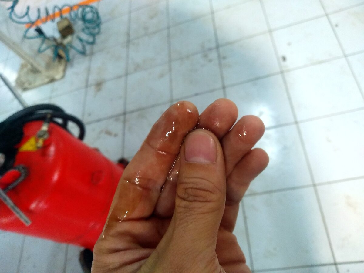 Старое масло прошло 19 тыс.км и слегка потемнело, но стружки нет.