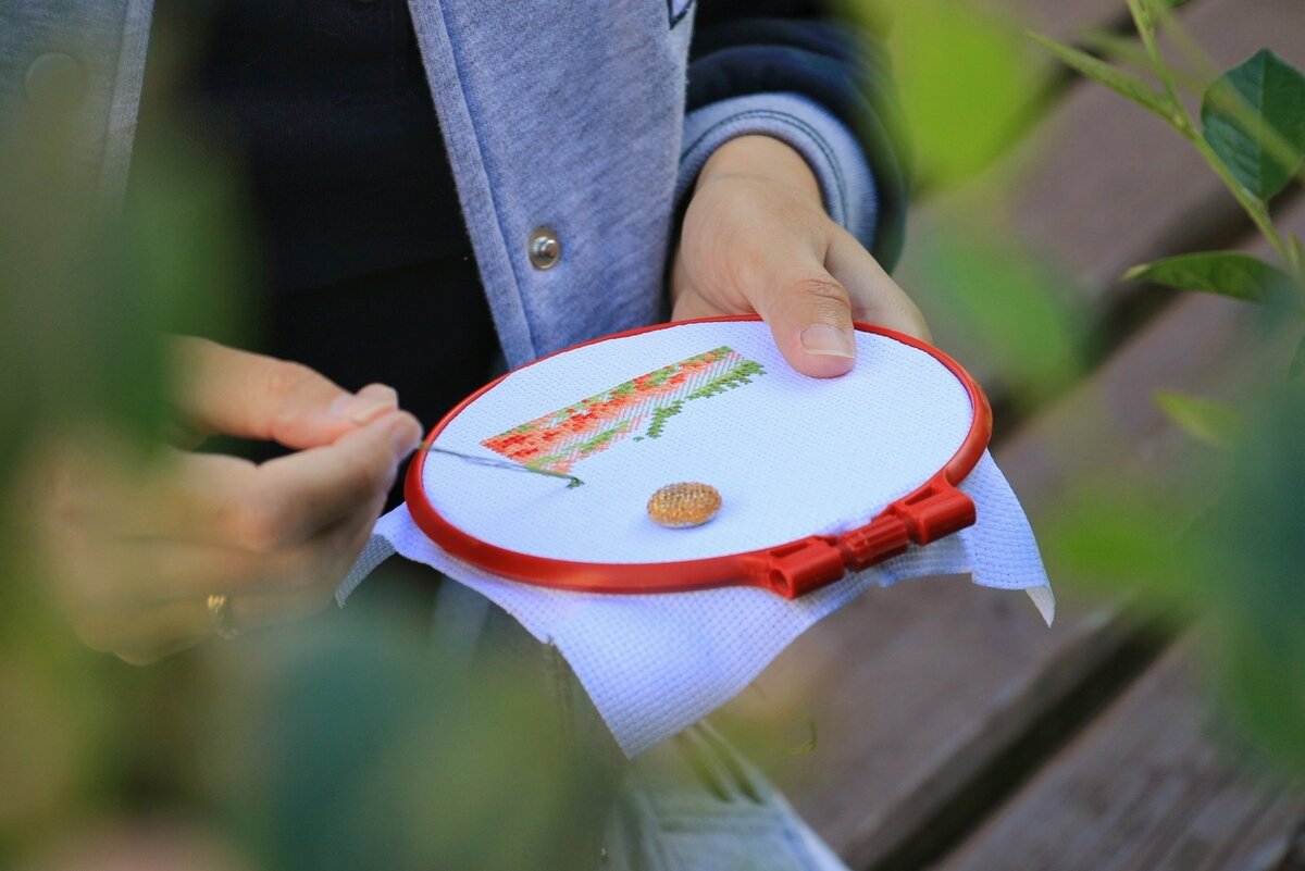 Процесс вышивки