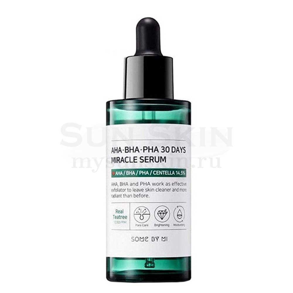 КИСЛОТНАЯ СЫВОРОТКА ДЛЯ ПРОБЛЕМНОЙ КОЖИ SOME BY MI AHA BHA PHA 30 DAYS MIRACLE SERUM купить по самой выгодной цене в Sun Skin