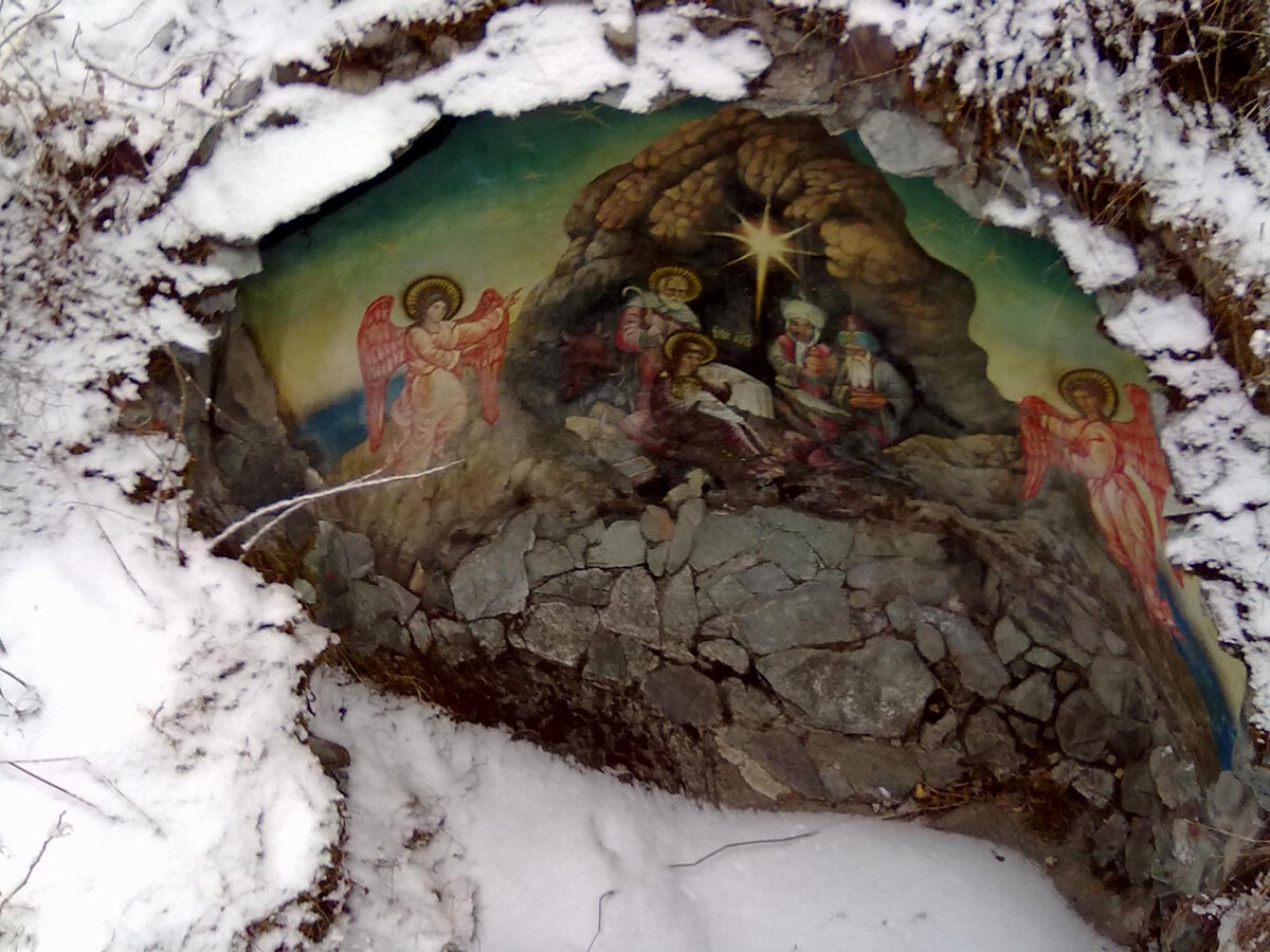 Наскальная икона в Патмосе при храме Апостола Иоанна Богослова