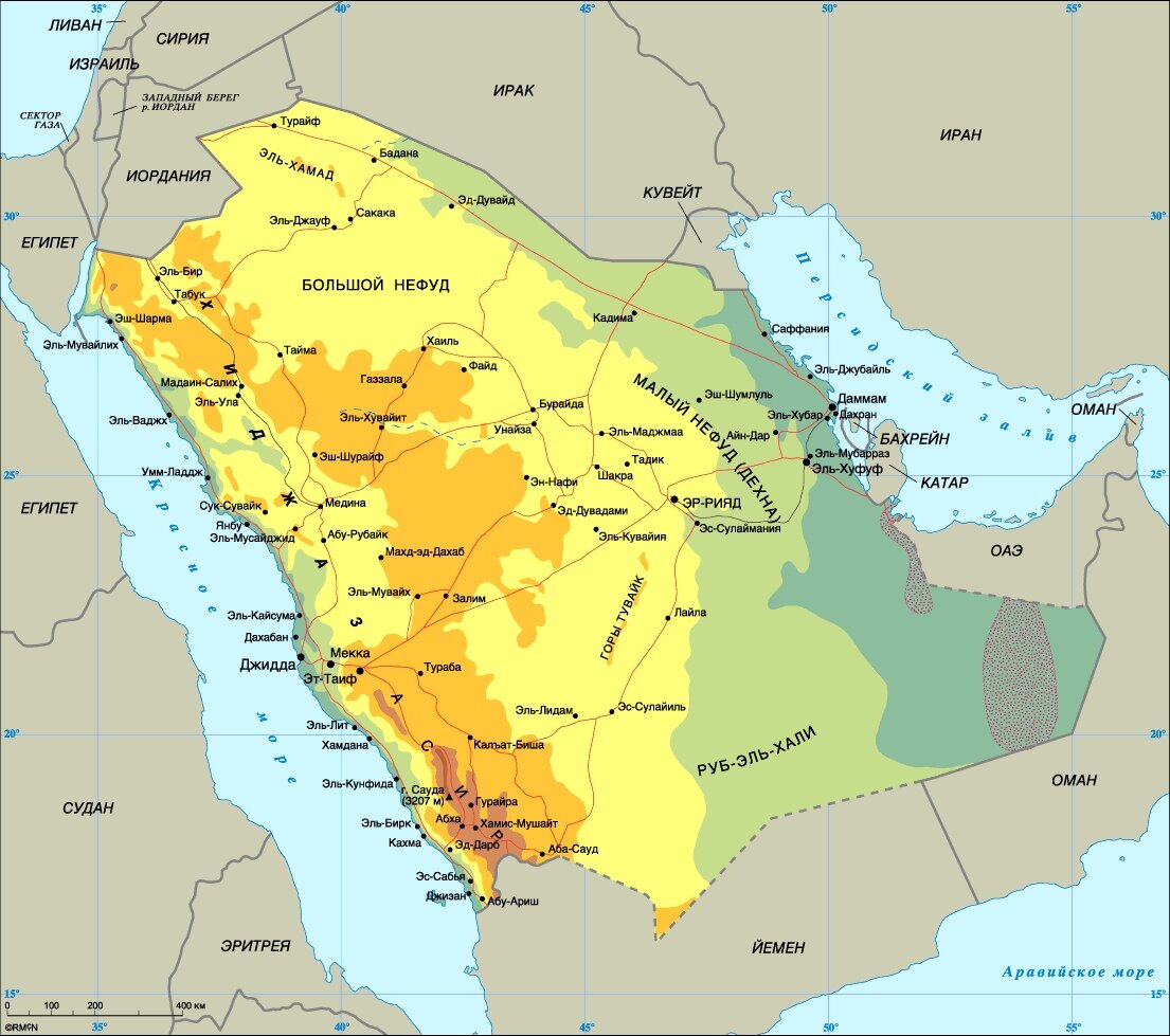 Саудовская аравия карта