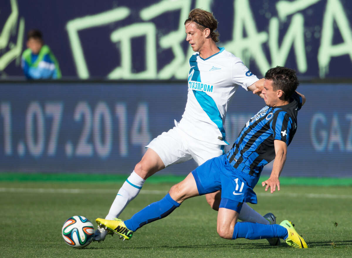 Товарищеский матч между питерцами и бельгийцами в 2014. Фото с оф. сайта "Зенита"