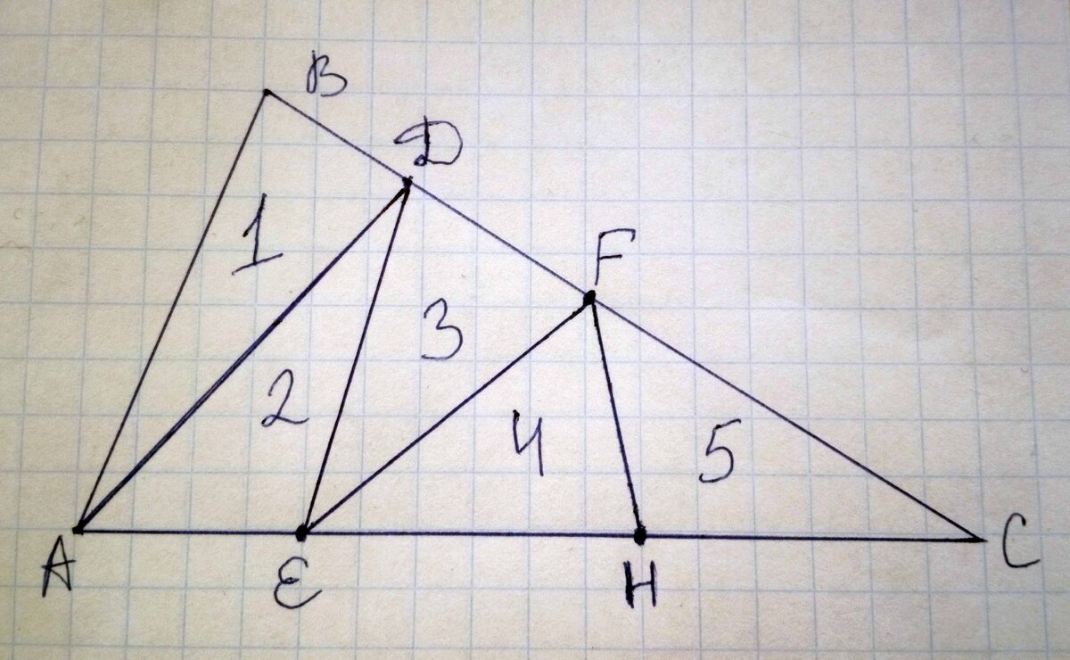 Раздели треугольник на равновеликие части | Задачки на логику и не только |  Дзен