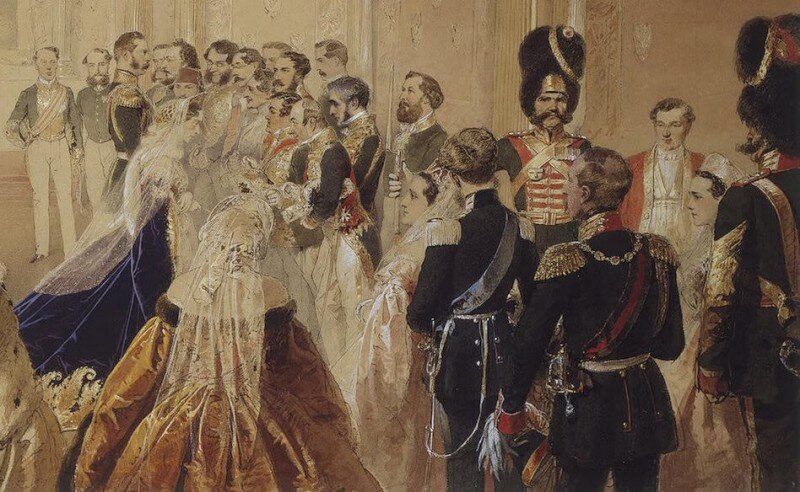 Михай Зичи "Поздравление Александра II  1 января 1863 года дипломатическим корпусом" 