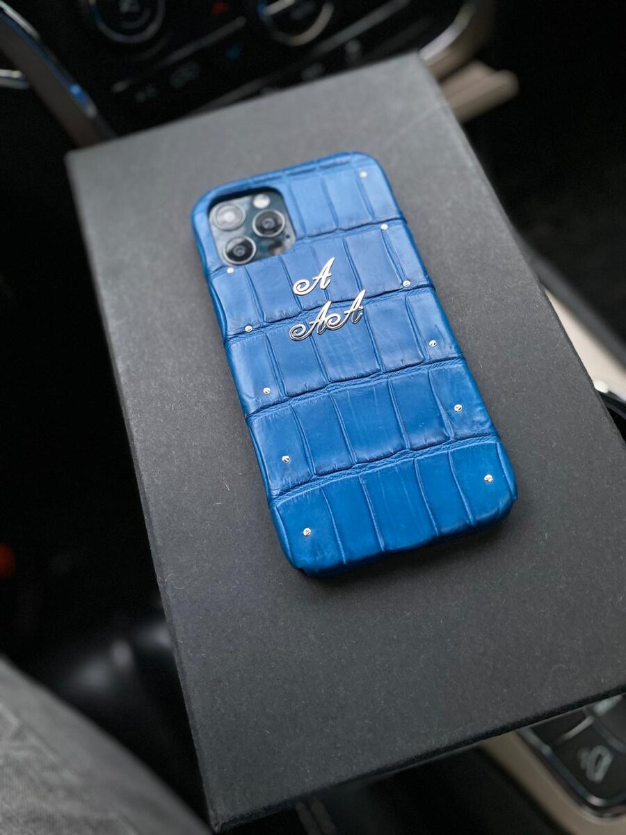 Эксклюзивный дорогой чехол из кожи крокодила с инициалами Mobcase 1368 для iPhone 12 Pro