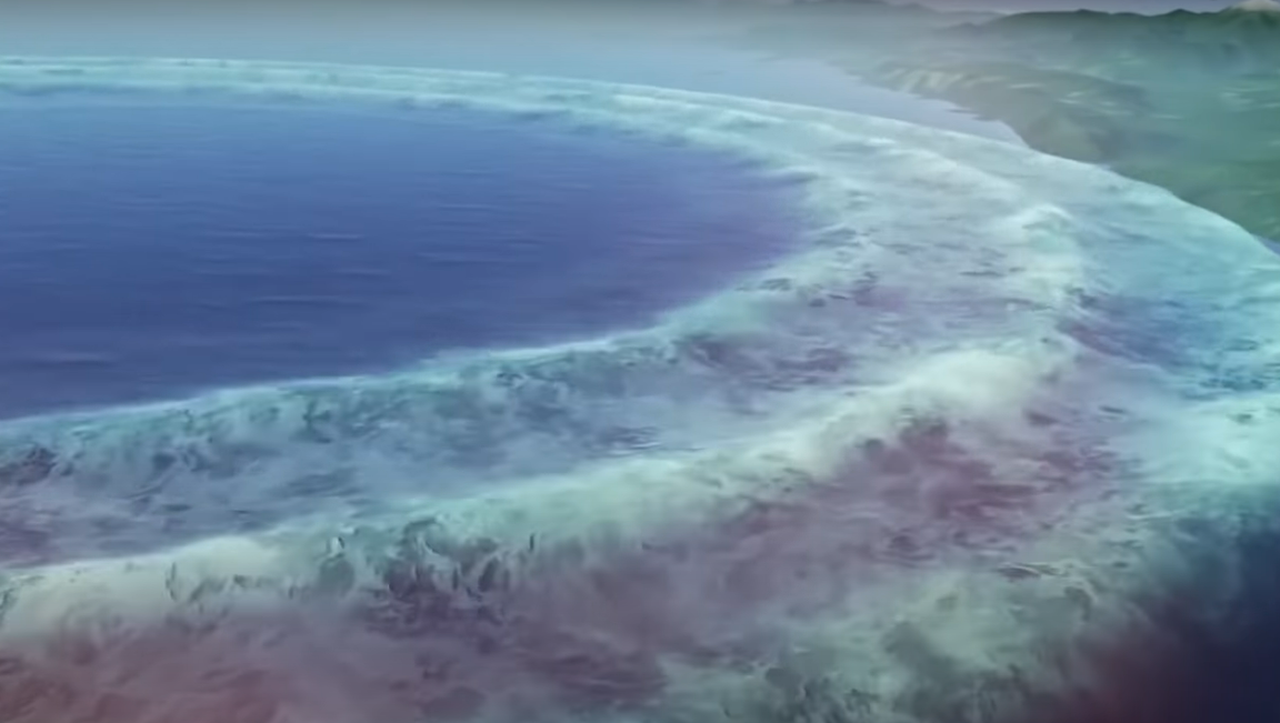 Огромные разрушительные волны,сметающие всё на своём пути